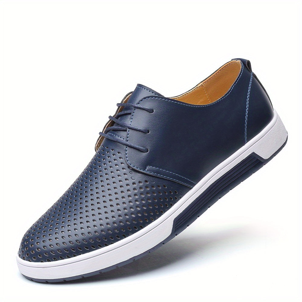 Chaussures homme à lacets perforées, coloris Bleu marine