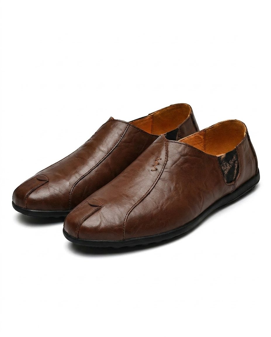 Mocassins homme plats, coloris Marron