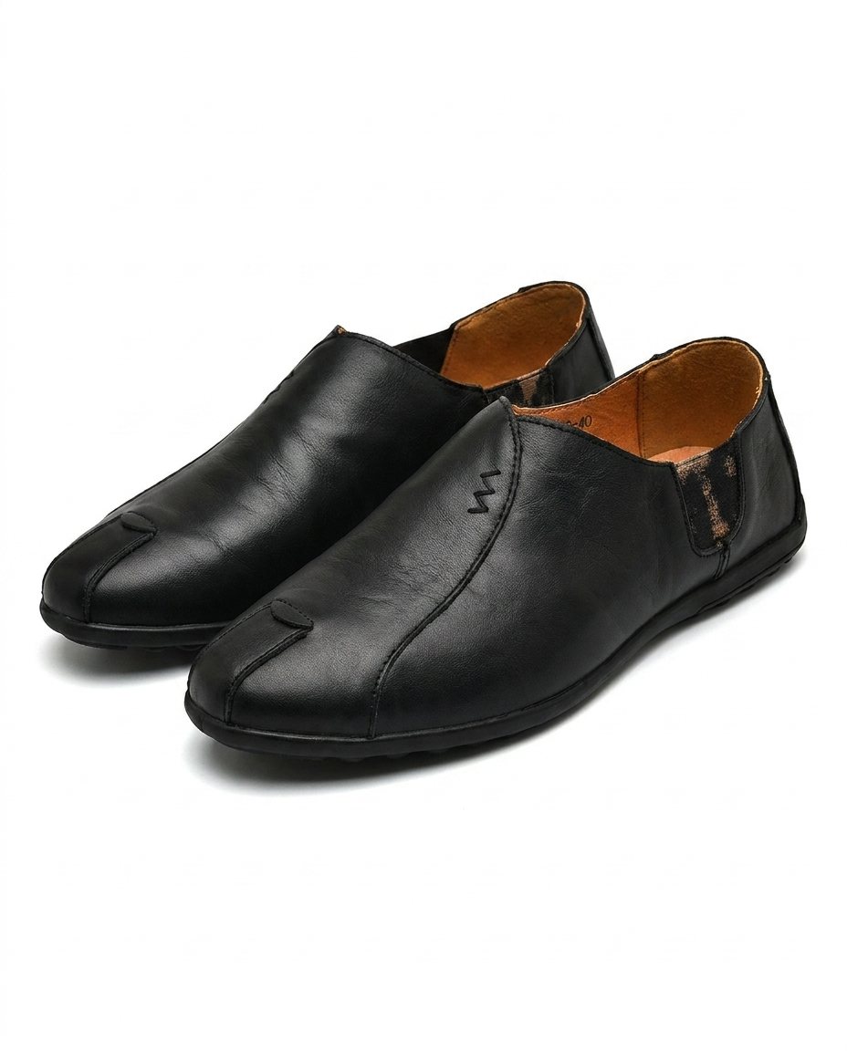 Mocassins homme plats, coloris Noir