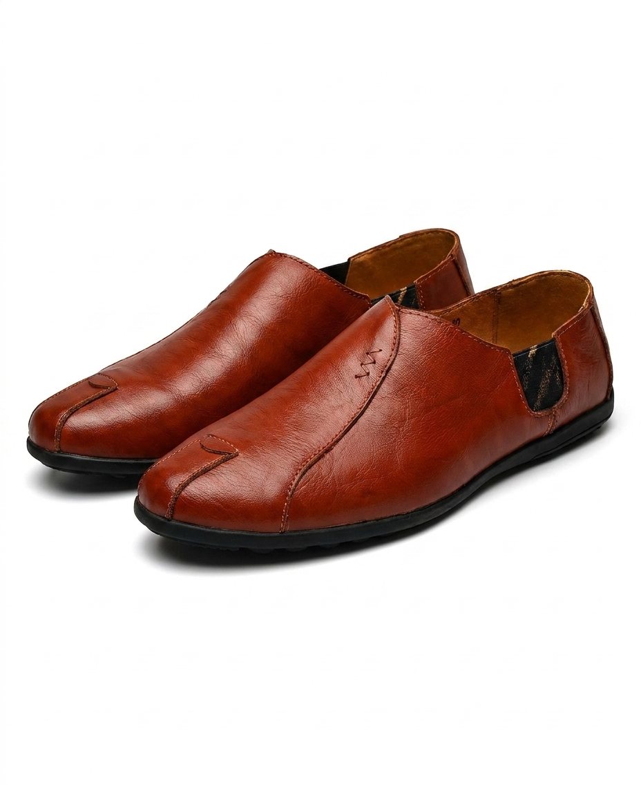 Mocassins homme plats, coloris Marron clair