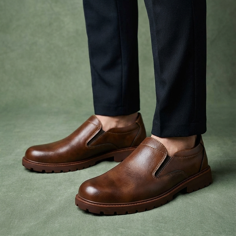 Chaussures homme sans lacets, coloris Marron