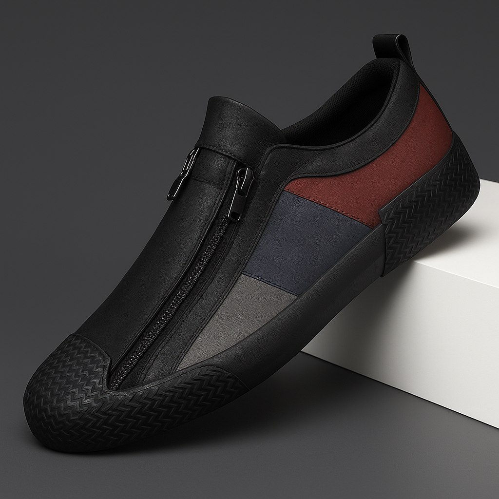 Chaussures homme zippées, coloris Noir pur