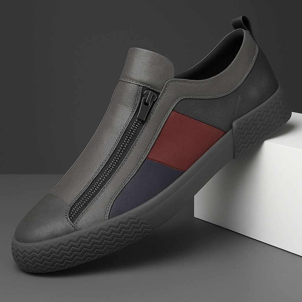 Chaussures homme zippées, coloris Gris