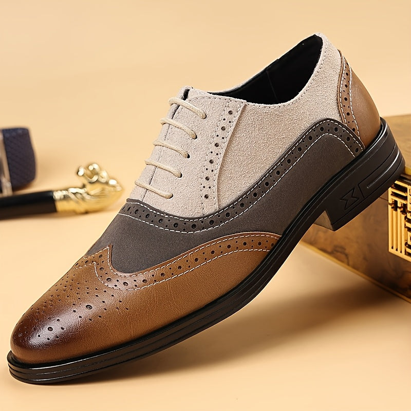 Chaussures richelieu homme bicolores, coloris Beige