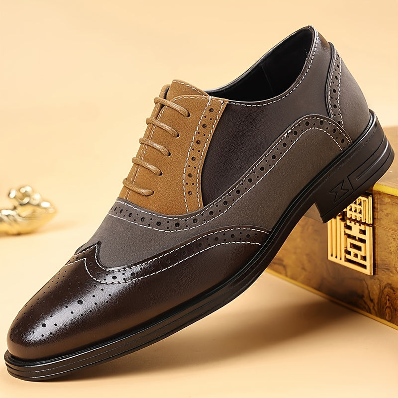 Chaussures richelieu homme bicolores, coloris Kaki