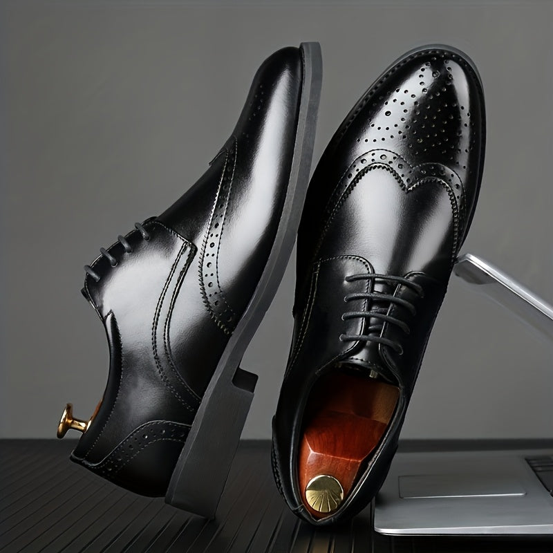 Chaussures richelieu homme perforées, coloris Noir