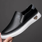 Chaussures sans lacets pour homme avec côtés élastiques, coloris Noir