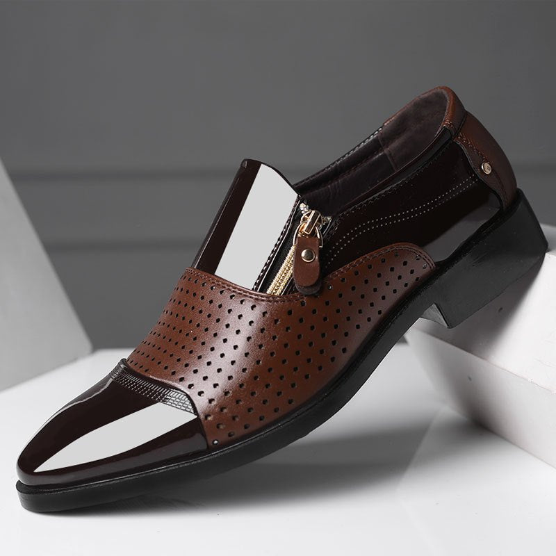 Chaussures ville homme zippées, coloris Rouge foncé