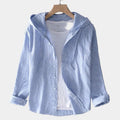 Chemise homme à capuche rayée, coloris Bleu
