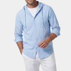 Chemise homme à capuche rayée