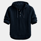 Chemise homme à capuche boutonnée, coloris Noir