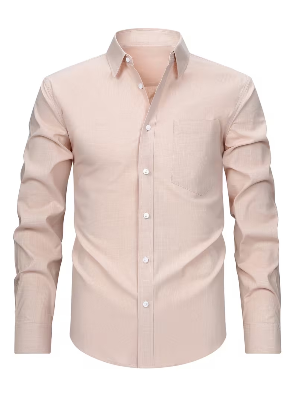 Chemise homme à poche poitrine, coloris Abricot