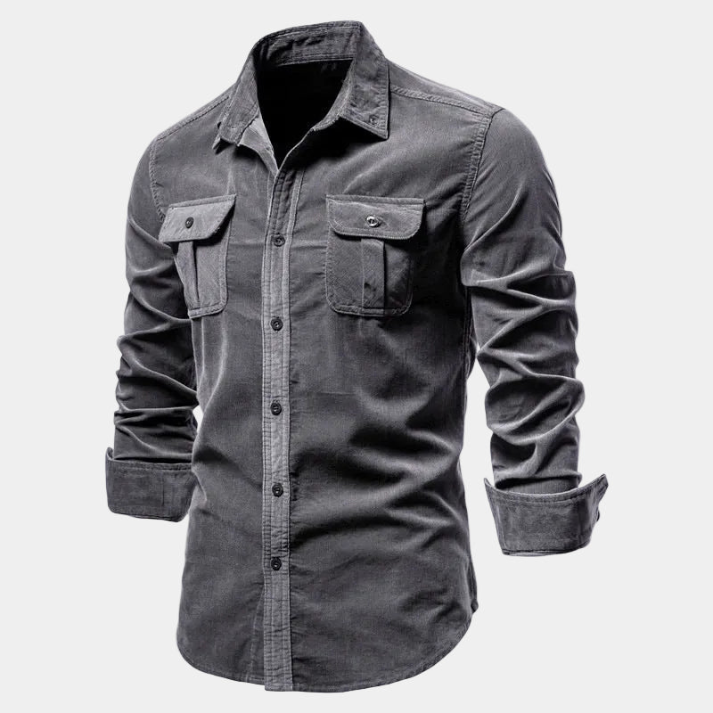Chemise homme à poches boutonnée, coloris Gris