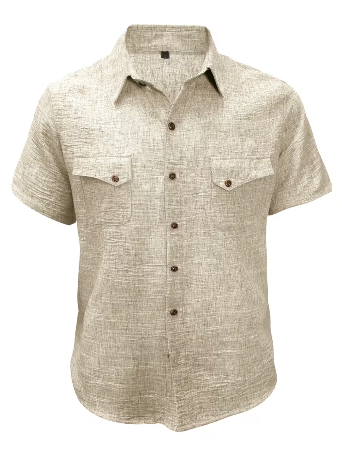 Chemise homme à poches boutonnées, coloris Abricot