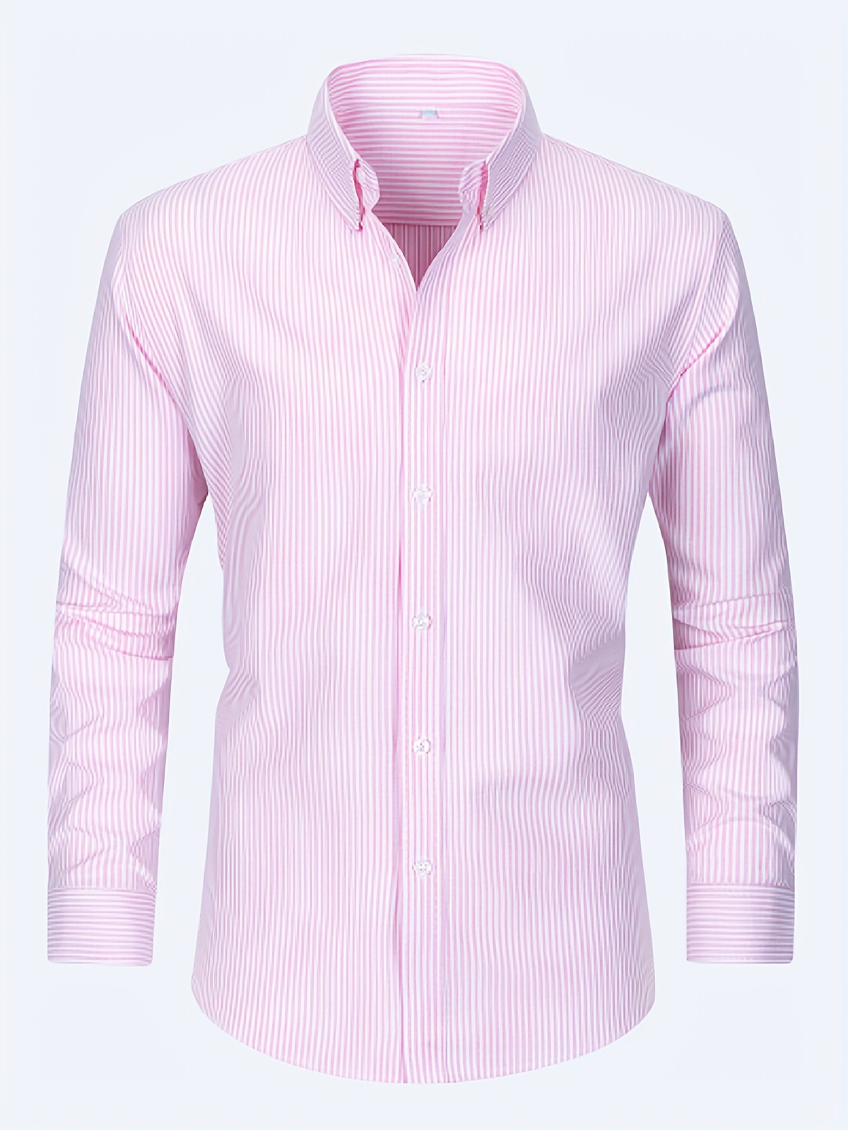 Chemise homme à rayures verticales, coloris Rose pâle