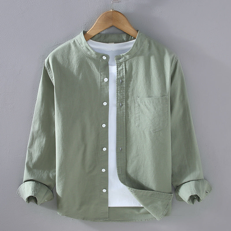 Chemise homme boutonnée poche poitrine, coloris Vert