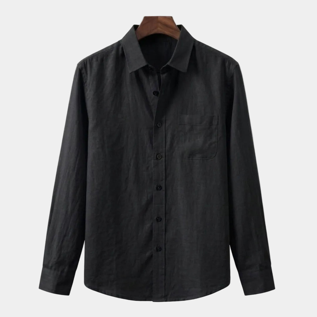 Chemise homme boutonnée, coloris Noir