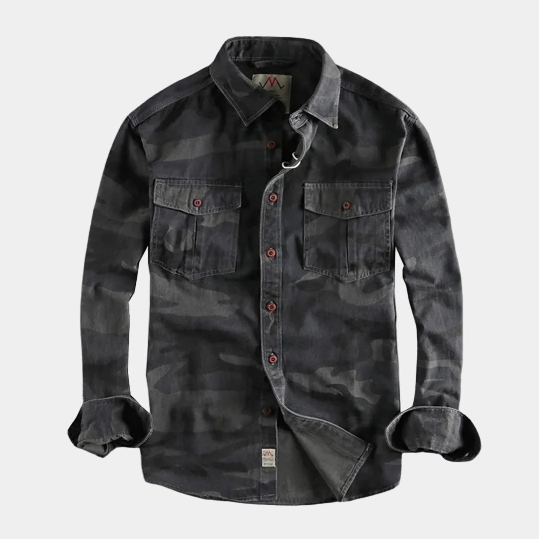 Chemise homme camouflage, coloris Gris