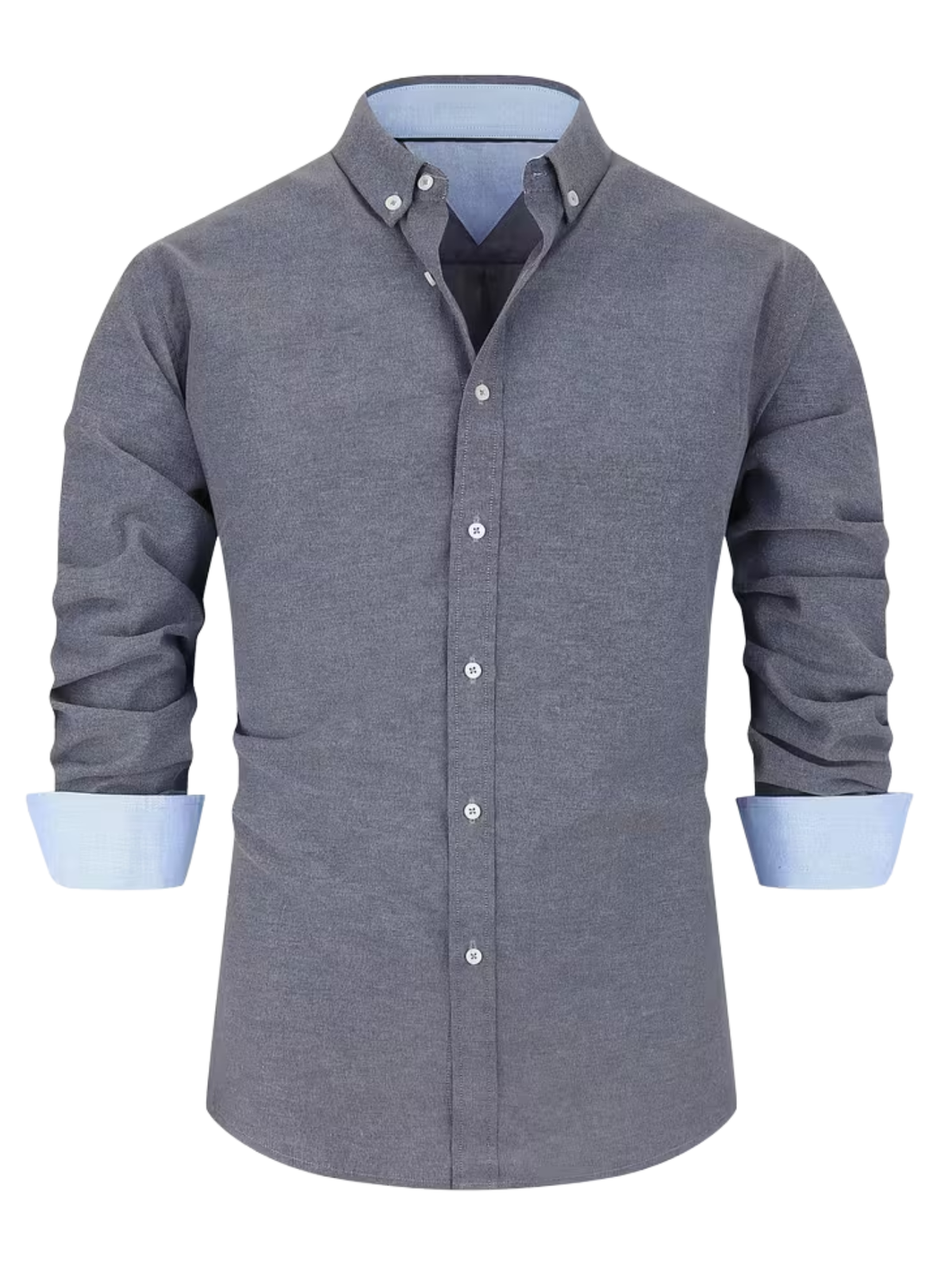 Chemise homme col contrasté, coloris Gris