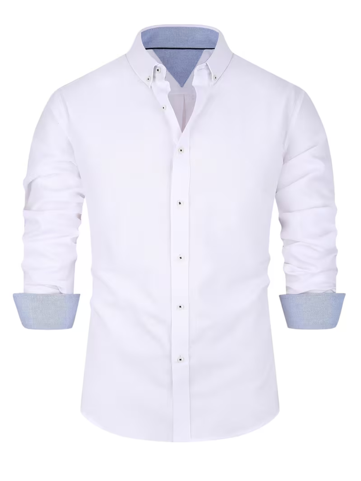 Chemise homme col contrasté, coloris Blanc