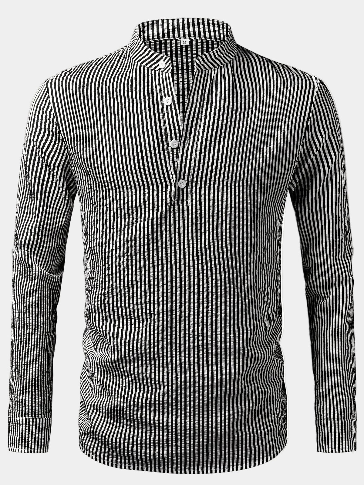 Chemise homme col droit rayée, coloris Gris