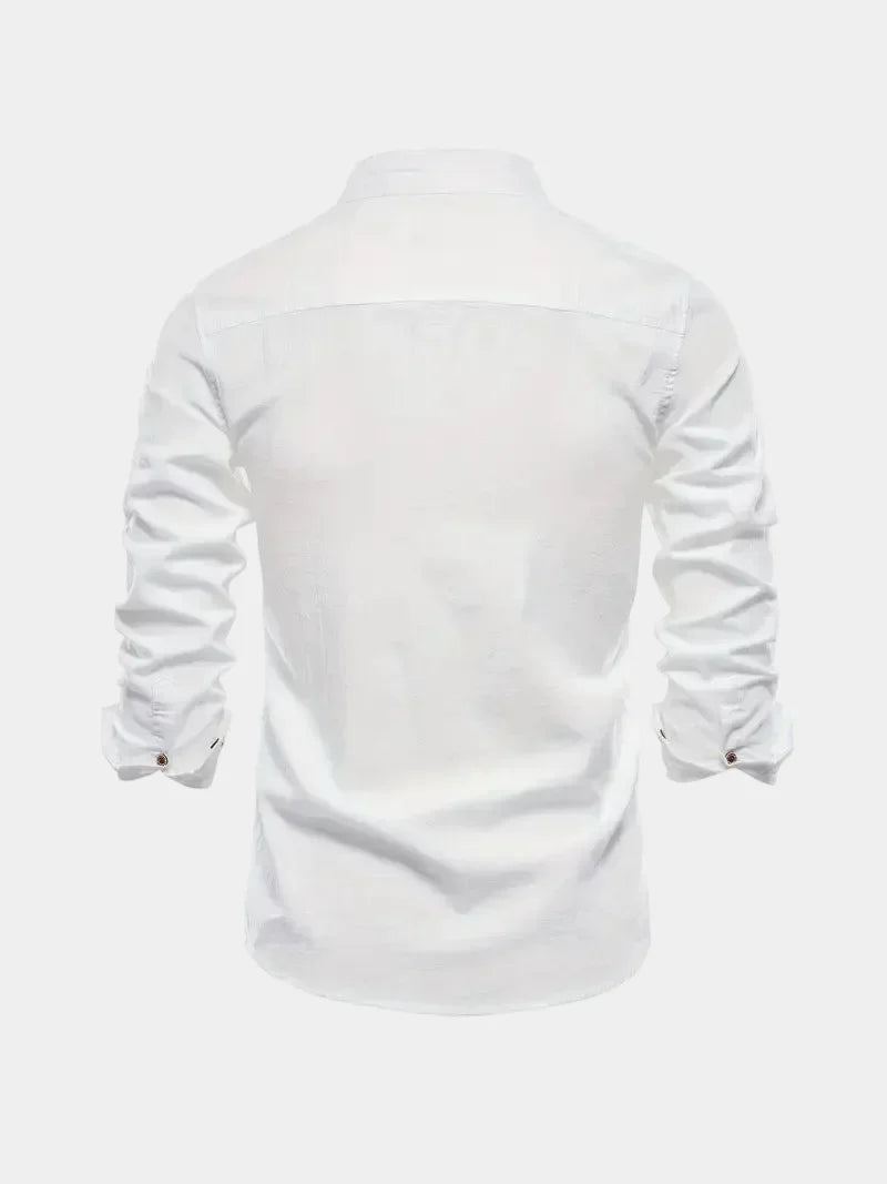 Chemise homme col mao boutonnée, vue 10