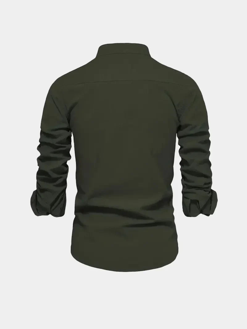 Chemise homme col mao boutonnée, vue 15