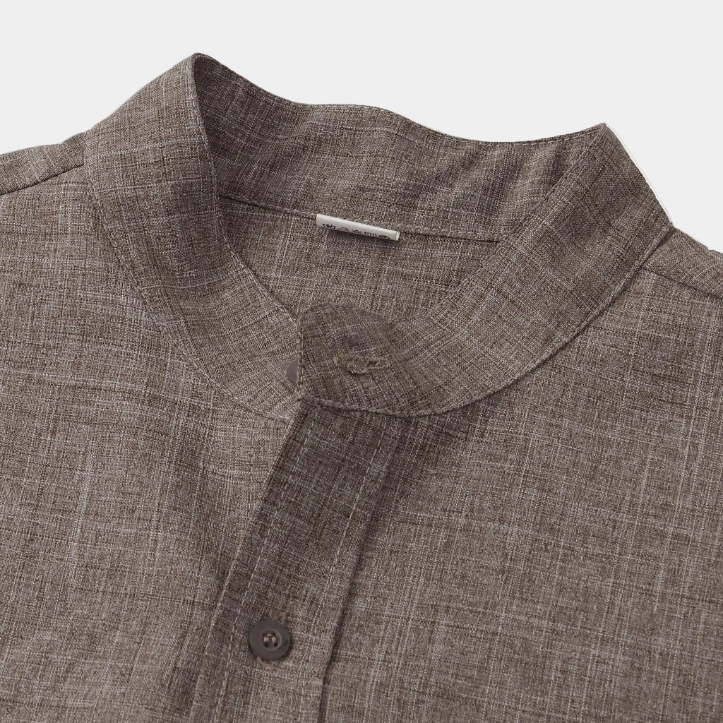 Chemise homme col mao manches courtes, vue 7