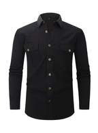 Chemise homme double poche, coloris Noir