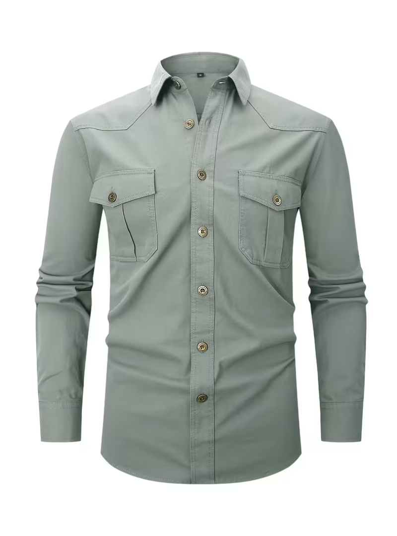 Chemise homme double poche, coloris Vert