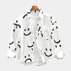 Chemise homme imprimée boutonnée, coloris Blanc
