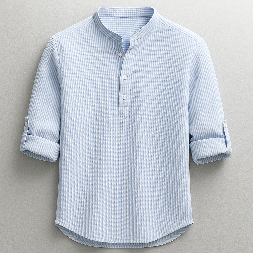 Chemise homme manches retroussées, coloris Bleu clair