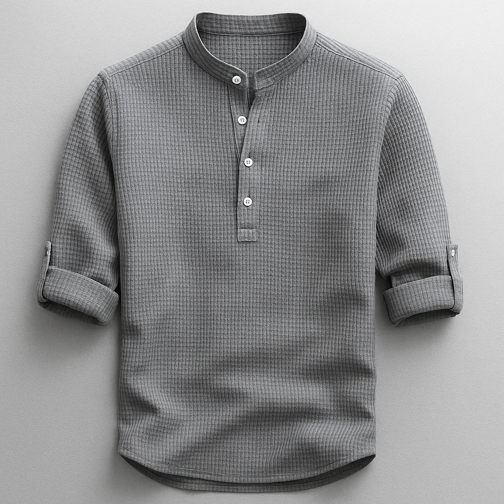 Chemise homme manches retroussées, coloris Gris