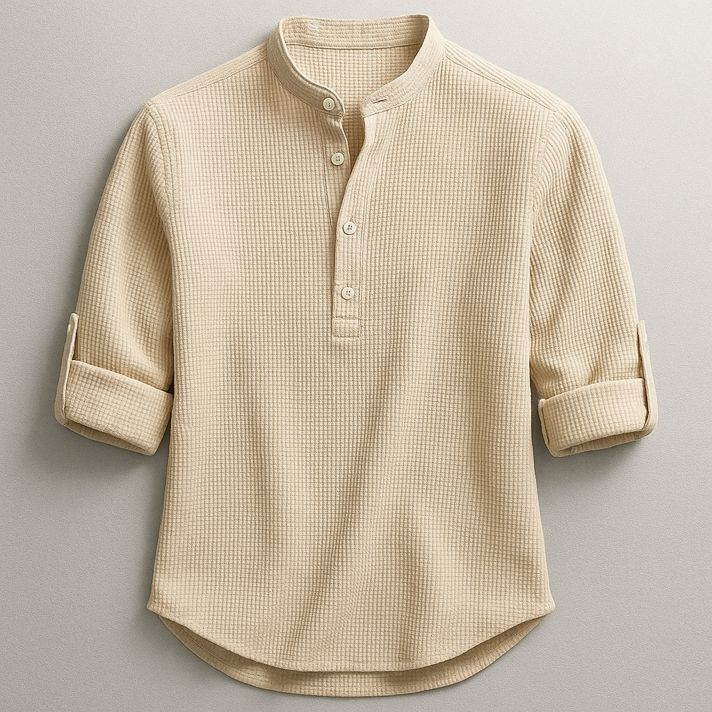 Chemise homme manches retroussées, coloris Beige