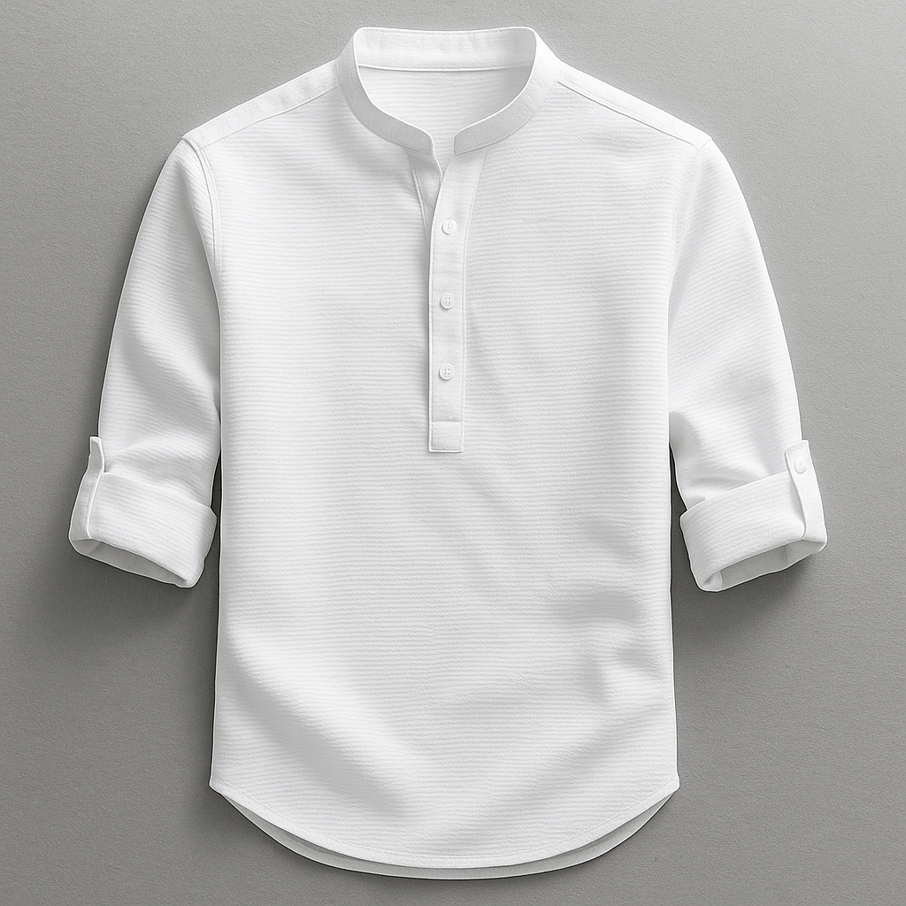 Chemise homme manches retroussées, coloris Blanc