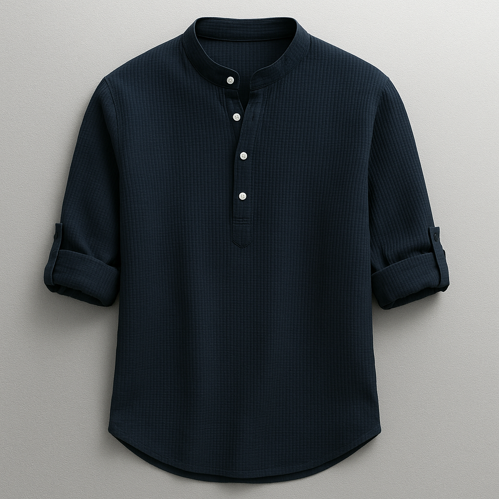 Chemise homme manches retroussées, coloris Bleu marine