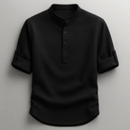 Chemise homme manches retroussées, coloris Noir