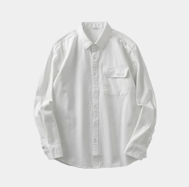 Chemise homme poche poitrine, coloris Blanc