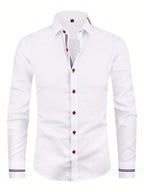 Chemise homme à poignets rayés, coloris Blanc