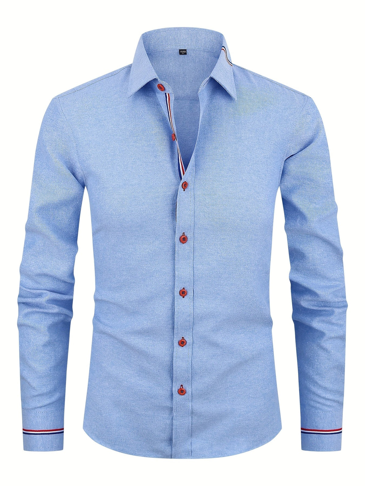 Chemise homme à poignets rayés, coloris Bleu clair