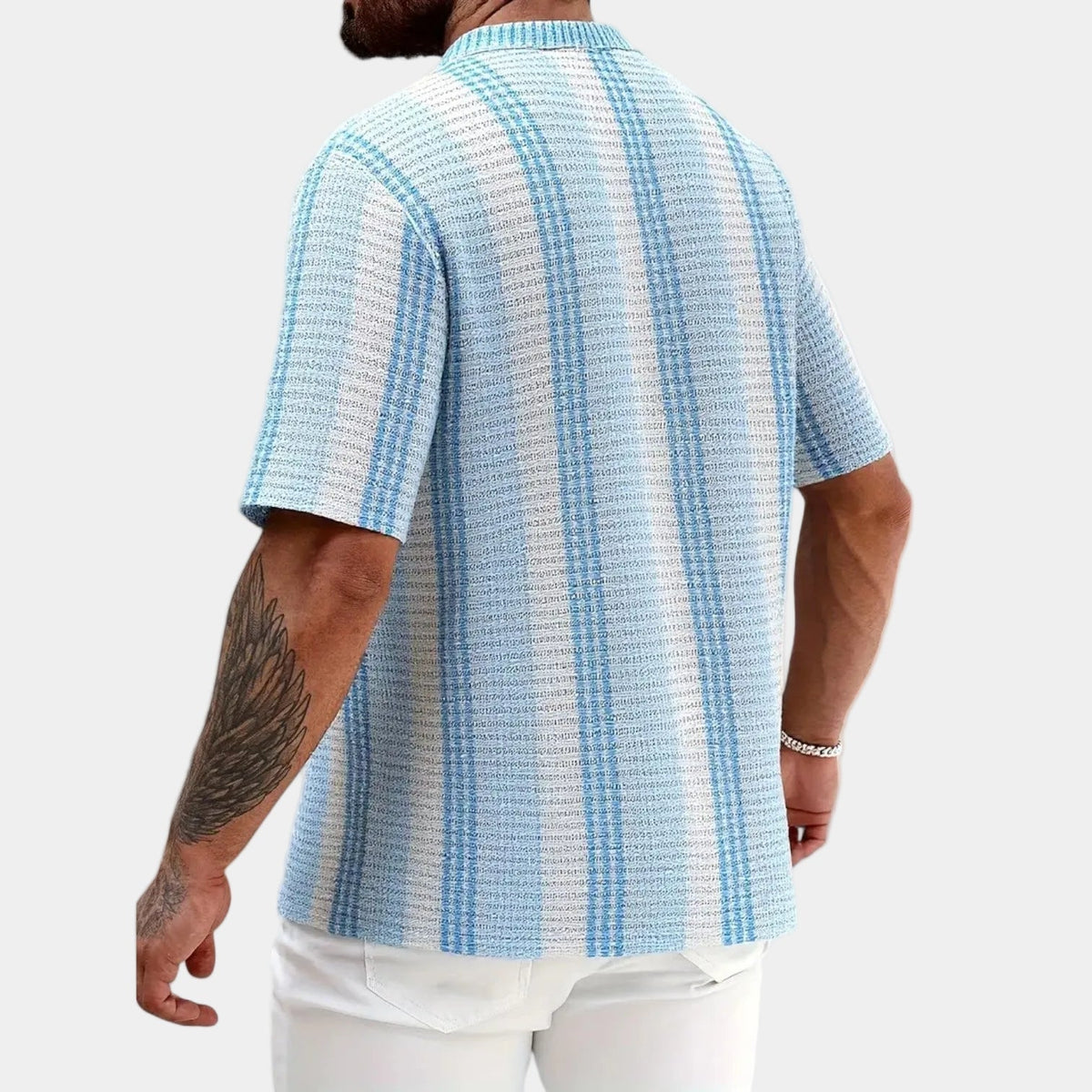 Chemise homme col ouvert boutonnée, vue 3