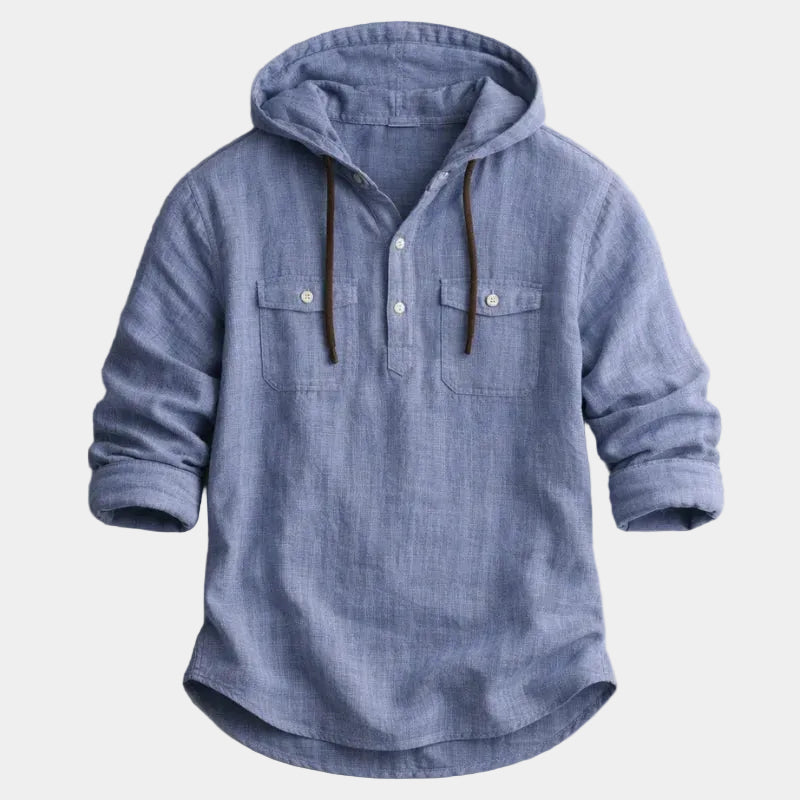 Chemise homme à capuche, coloris Bleu