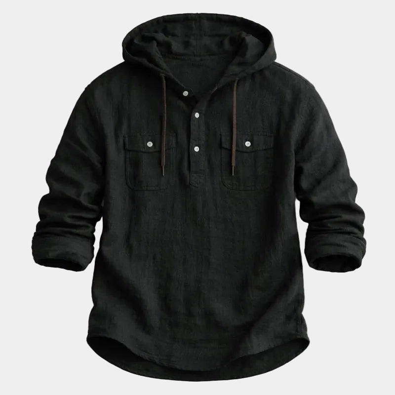 Chemise homme à capuche, coloris Noir