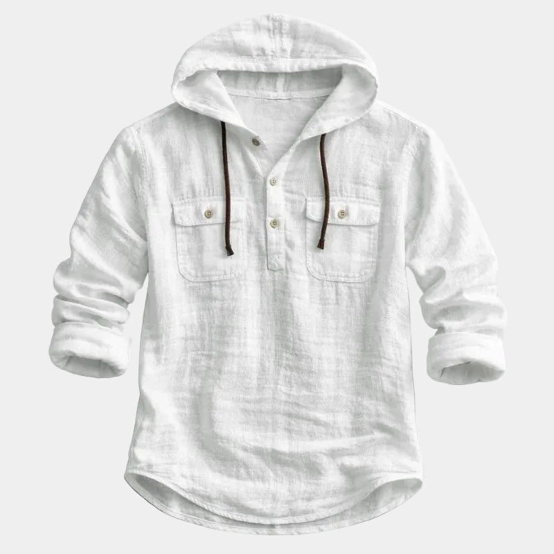 Chemise homme à capuche, coloris Blanc