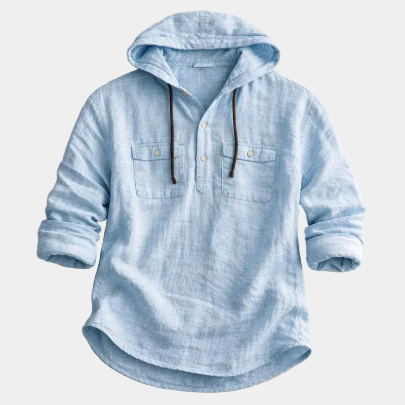 Chemise homme à capuche, coloris Bleu clair