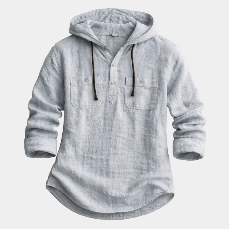 Chemise homme à capuche, coloris Gris
