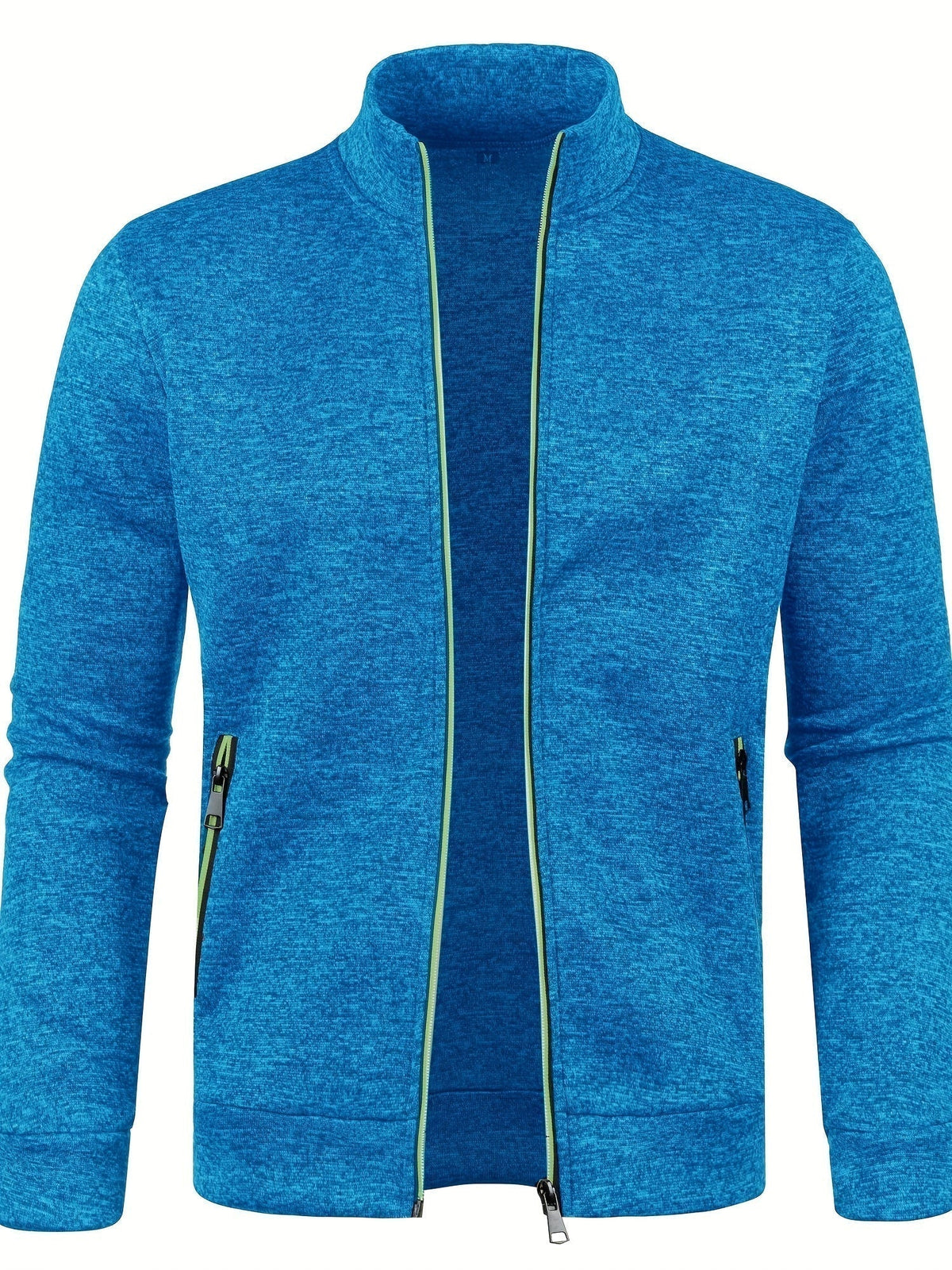 Cardigan en maille zippé, coloris Bleu ciel