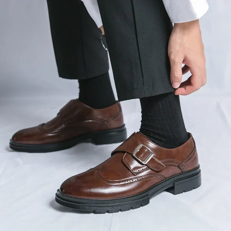Chaussures habillées homme à boucle, coloris Marron