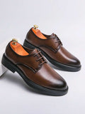 Derbies homme bout arrondi, coloris Marron