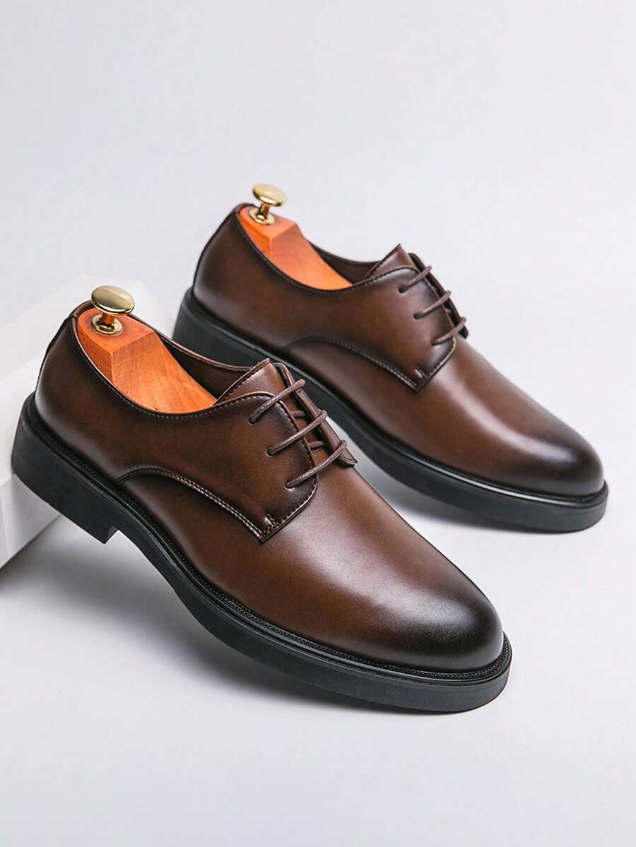 Derbies homme bout arrondi, coloris Marron